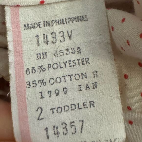 Vintage Girl 2T Farm Cottagecore Embroidered Corduroy Overall Ruffle Top Set - Picture 12 of 12